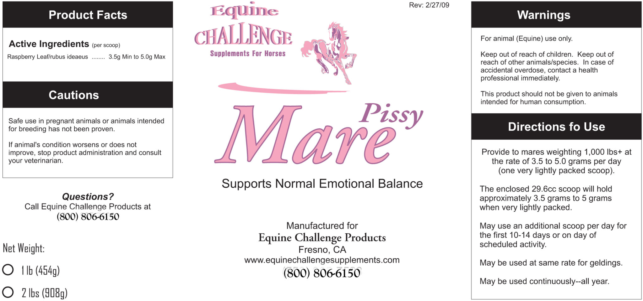 Red Raspberry Horse Supplement | Moody, Cranky Mares