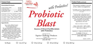Probiotic Blast Label