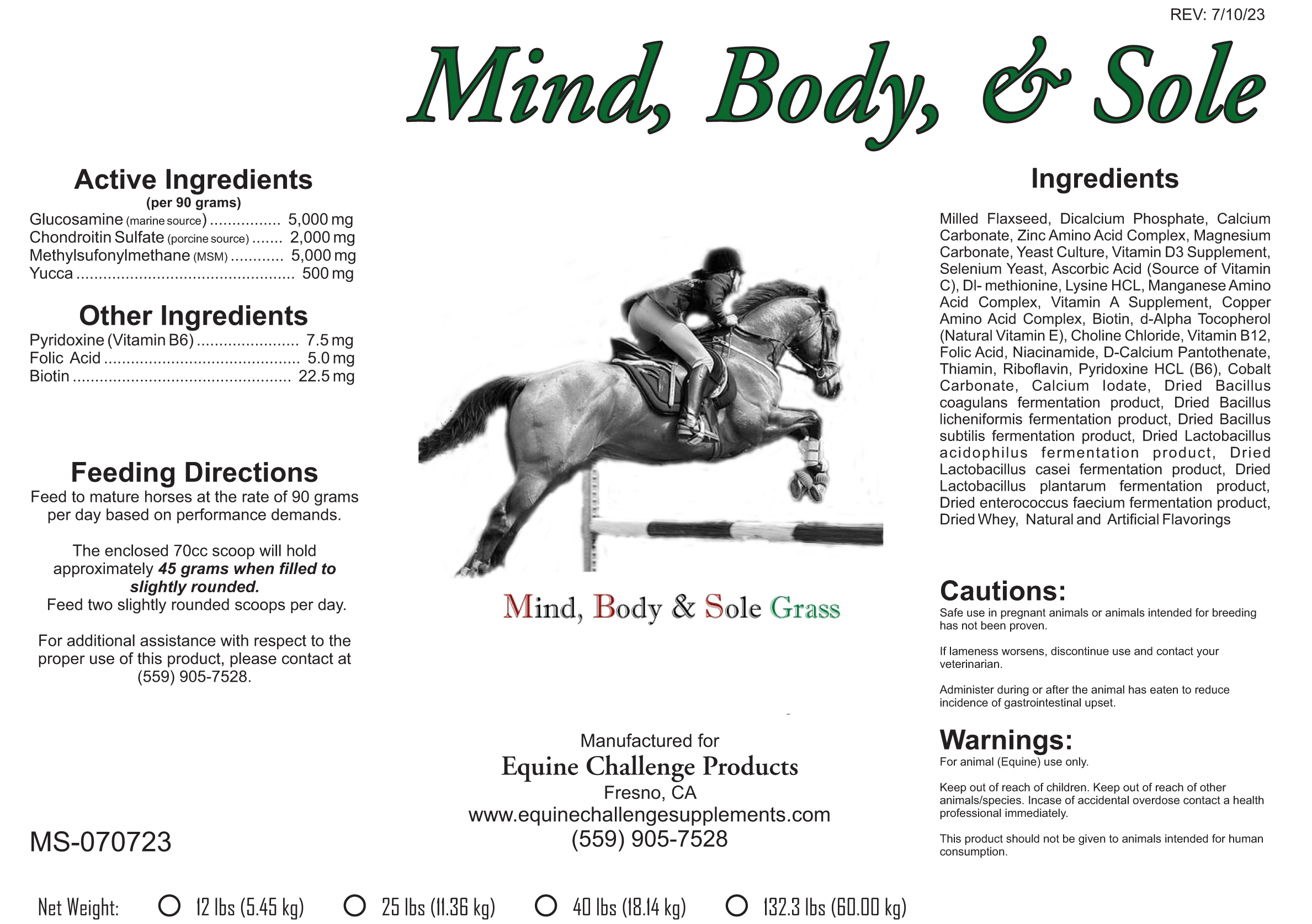 Mind, Body & Sole Grass Label