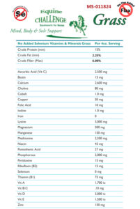 No Flax No Selenium Vitamins & Minerals Grass Guaranteed Analysis