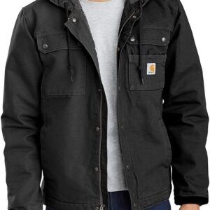 Carhartt Men's Relaxed Fit Washed Duck Sherpa-Lined Utility Jacket