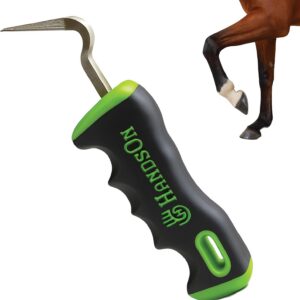 Handson Hoof Pick - Horse Grooming Supplies for Daily Cleaning & Maintenance - Metal Pick w/Hoof Filer for Horses - Ergonomic Grip