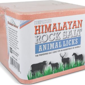 Himalayan Secrets Compressed Pink Salt Lick for Livestock and Wildlife Animals, Pure & Natural Feed Salt Block, Minerals & Trace Elements, No Additives, 11LB (5KG)