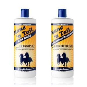 Mane 'N Tail Shampoo & Conditioner Combo Set (32 oz Each) For Horses and Humans For A "Down to the Skin" Cleansing and Conditioning